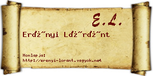Erényi Lóránt névjegykártya