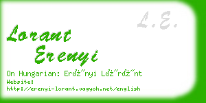 lorant erenyi business card